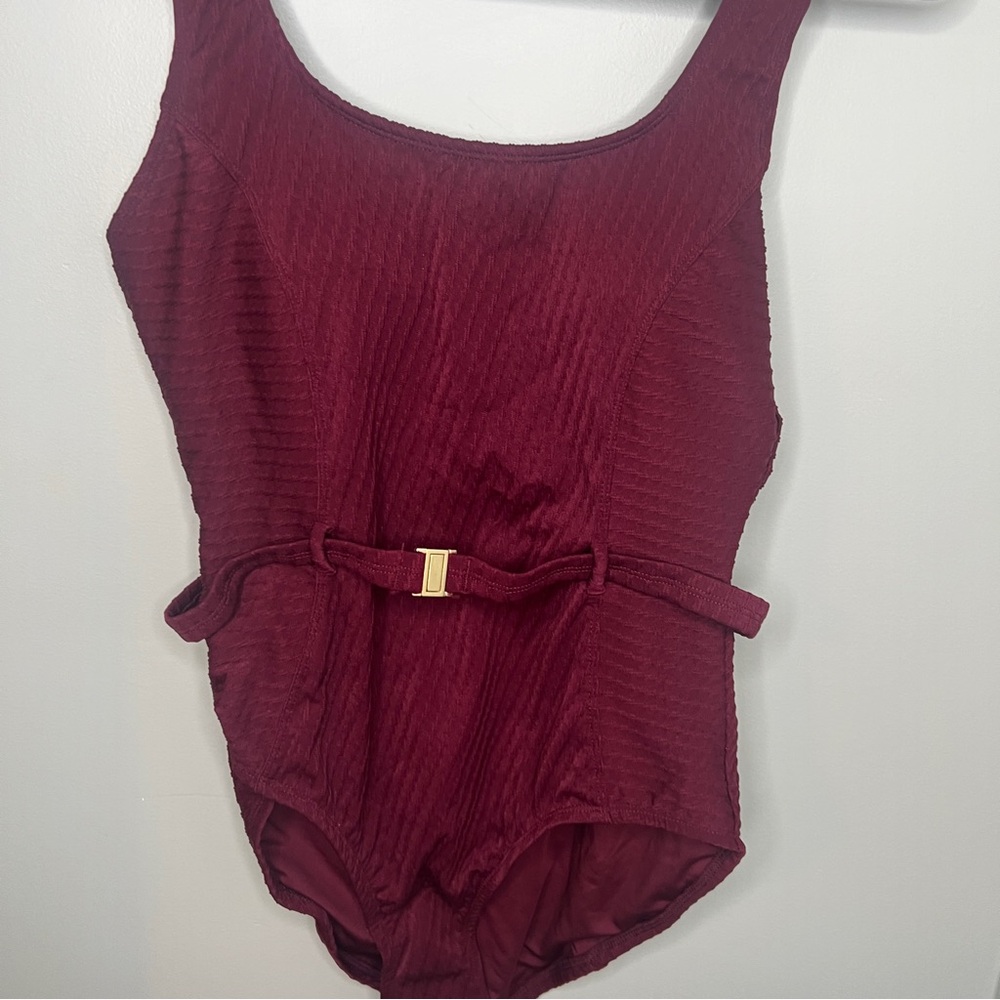 Jantzen Belted One Piece Swimsuit Size 12 - Picture 2 of 3